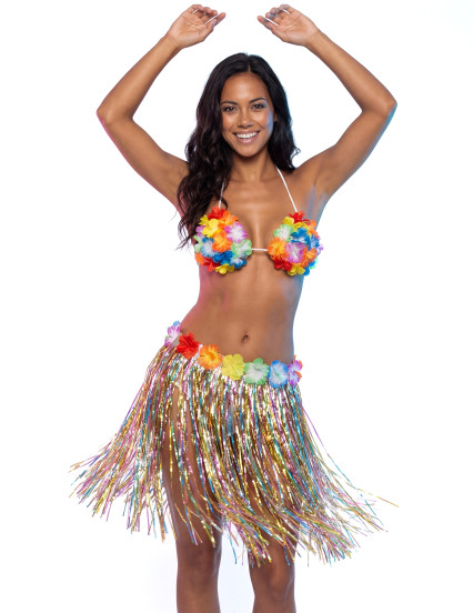 Jupe hawaïenne multicolore adulte 3