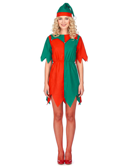 Déguisement elfe bicolore femme Noël 4