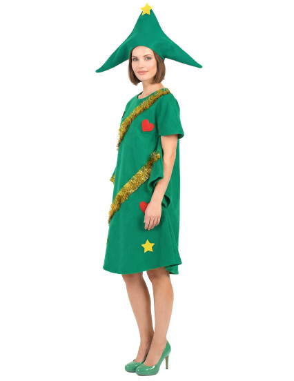 Déguisement sapin décoré humoristique femme Noël 4