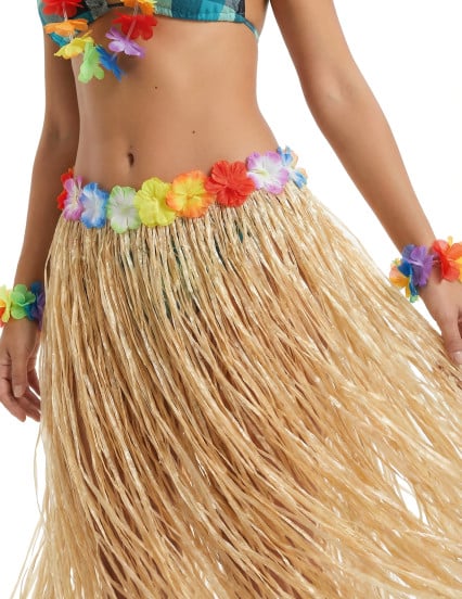 Jupe hawaïenne longue naturelle adulte 2