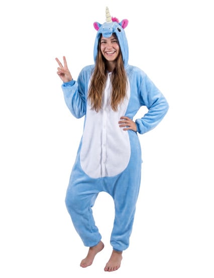 Déguisement combinaison licorne bleue adulte 1