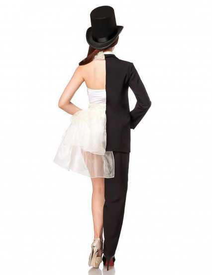 Déguisement double jeu noir et blanc luxe adulte 4