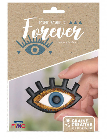 Kit bijoux porte-bonheur broches en forme d’œil en pâte fimo 1