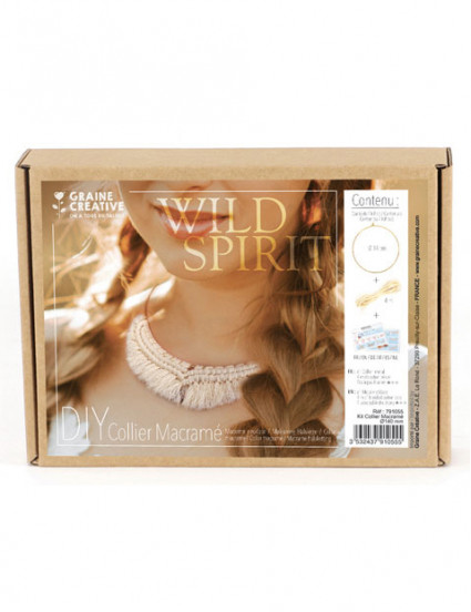 Kit collier en macramé 14 cm bohème et doré 1
