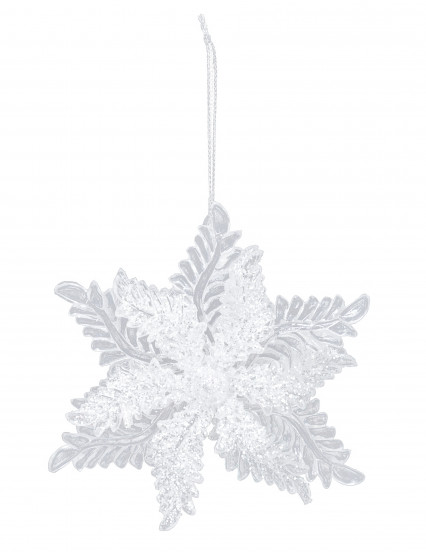Suspension flocon pailleté 11 cm modèle aléatoire pour sapin 1