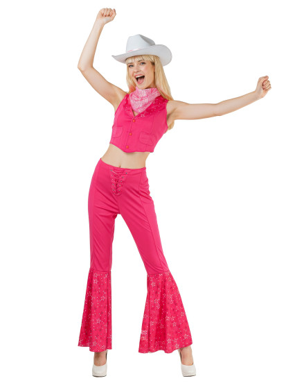 Déguisement complet cowboy rose sexy femme 1