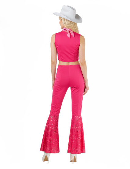 Déguisement complet cowboy rose sexy femme 3