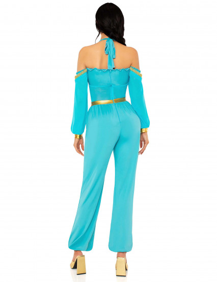 Déguisement princesse orientale bleue et or femme 3