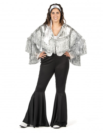 Veste à franges argentées femme 5
