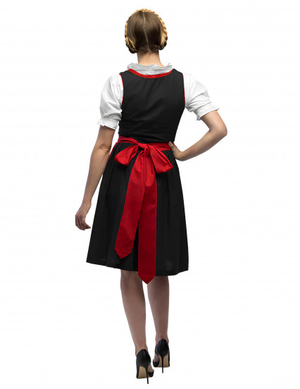 Déguisement Bavaroise noir à broderies rouges femme 2
