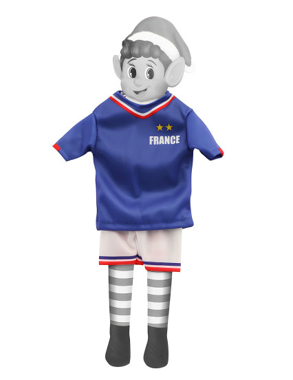 Déguisement footballeur équipe de France pour poupée lutin farceur 1