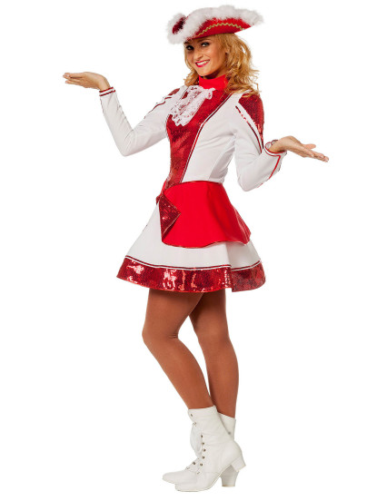 Déguisement majorette rouge et blanc femme 3