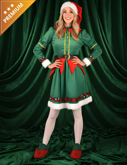 Déguisement Elfe de Noël luxe femme 1