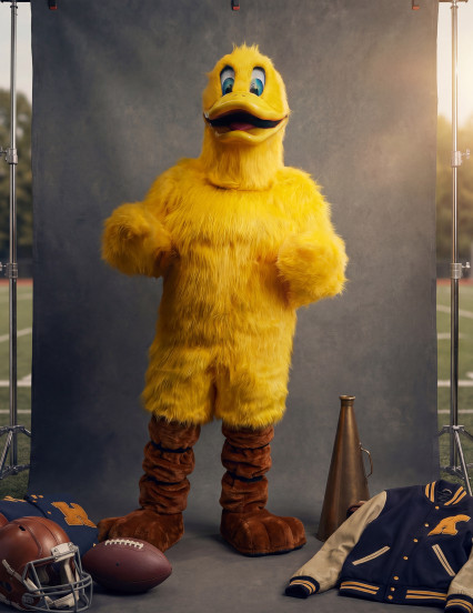 Déguisement mascotte canard jaune adulte 2