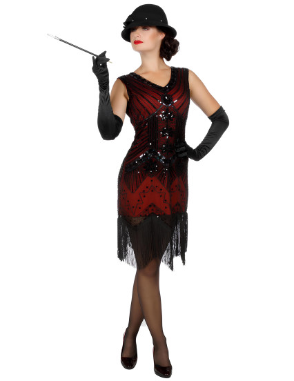 Déguisement Charleston rouge à sequins luxe femme 3