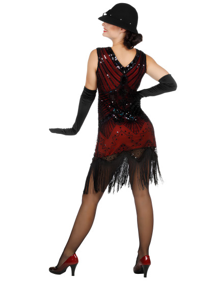 Déguisement Charleston rouge à sequins luxe femme 5