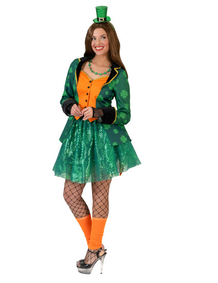 Veste queue de pie Saint Patrick à trèfles femme 2