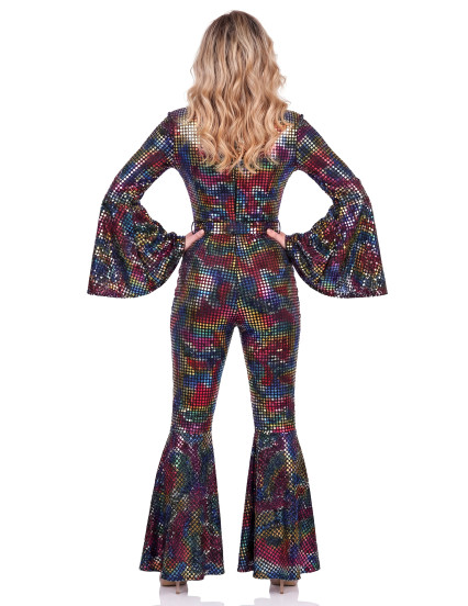 Combinaison femme disco multicolore haut de gamme 4