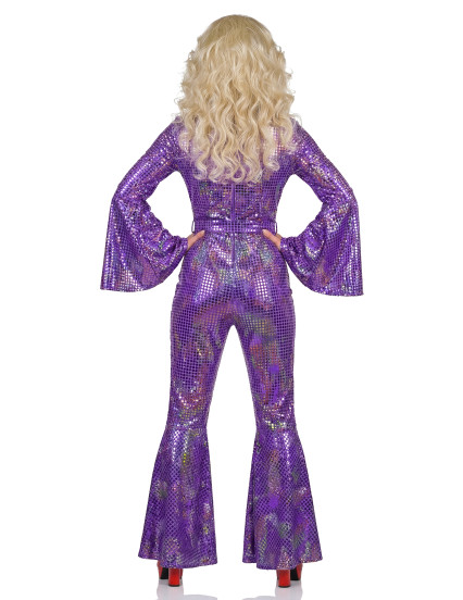 Combinaison femme disco violet haut de gamme 3