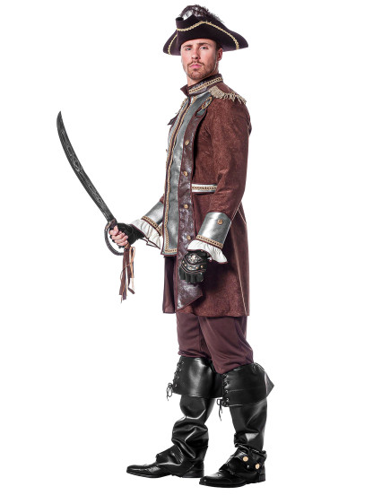 Déguisement pirate luxe argent et marron homme 2