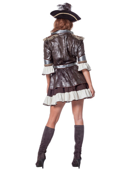 Déguisement pirate luxe argent et marron femme 3