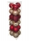 18 mini boules de noël rouge et or 3 cm pailletées