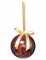Boule de noël rouge soldat casse-noisette 7,5 cm avec ruban doré